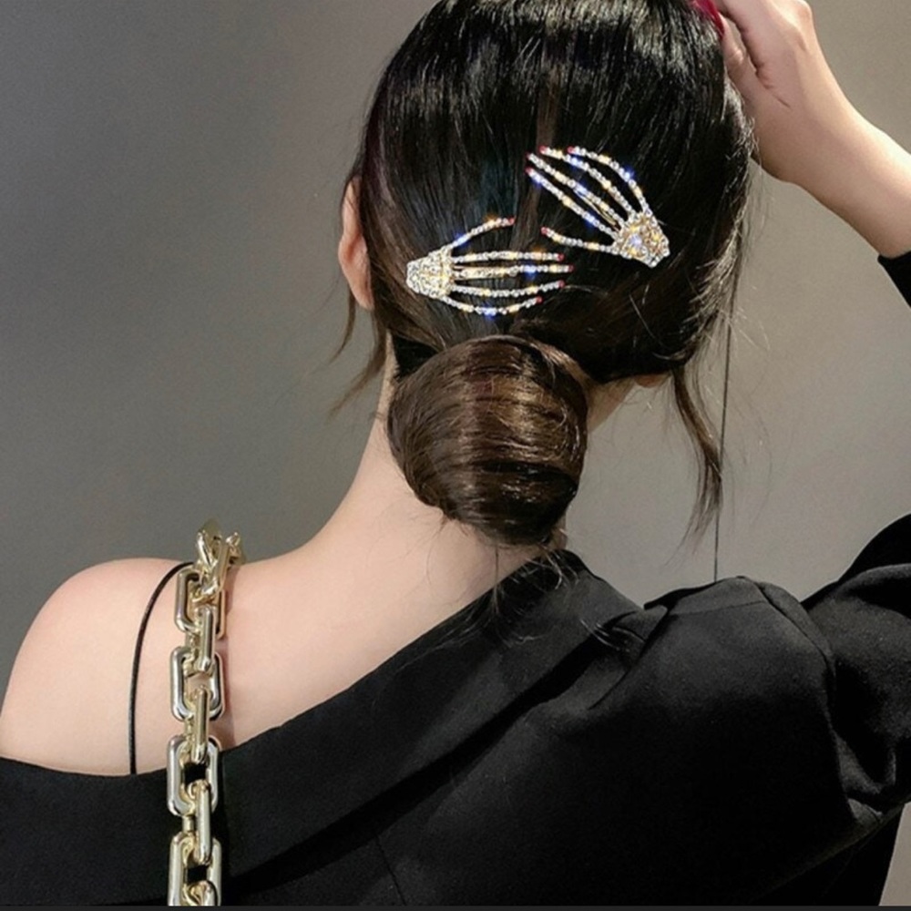 Skeleton Hand Hair clip ( Set of 2) - Skull Hair Clip - Halloween Hair Clip